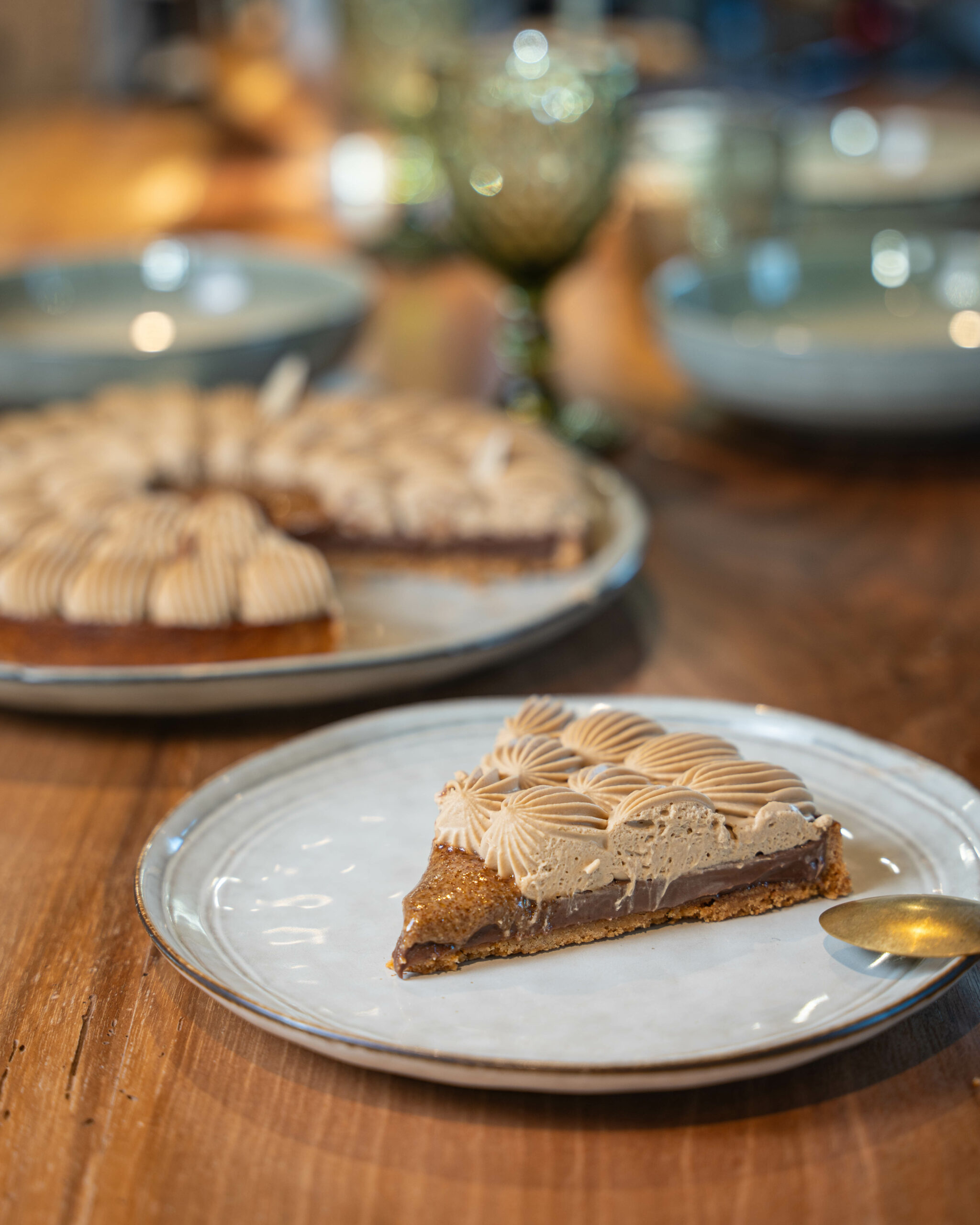 Tarte chocolat café et praliné